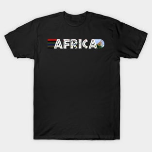 Africa Distressed Flag Colors 4 Giraffe T-Shirt